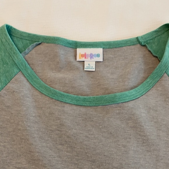 LuLaRoe T-shirt Dress Julia size L gray and green - Picture 11 of 11
